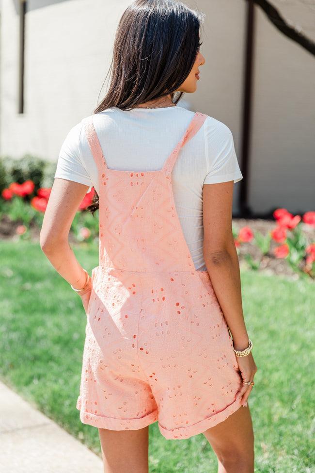 Might Surprise You Peach Eyelet Romper FINAL SALE Product Image