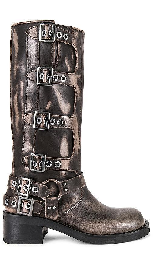 Steve Madden Brocks Distressed Leather Tall Moto Boots Product Image