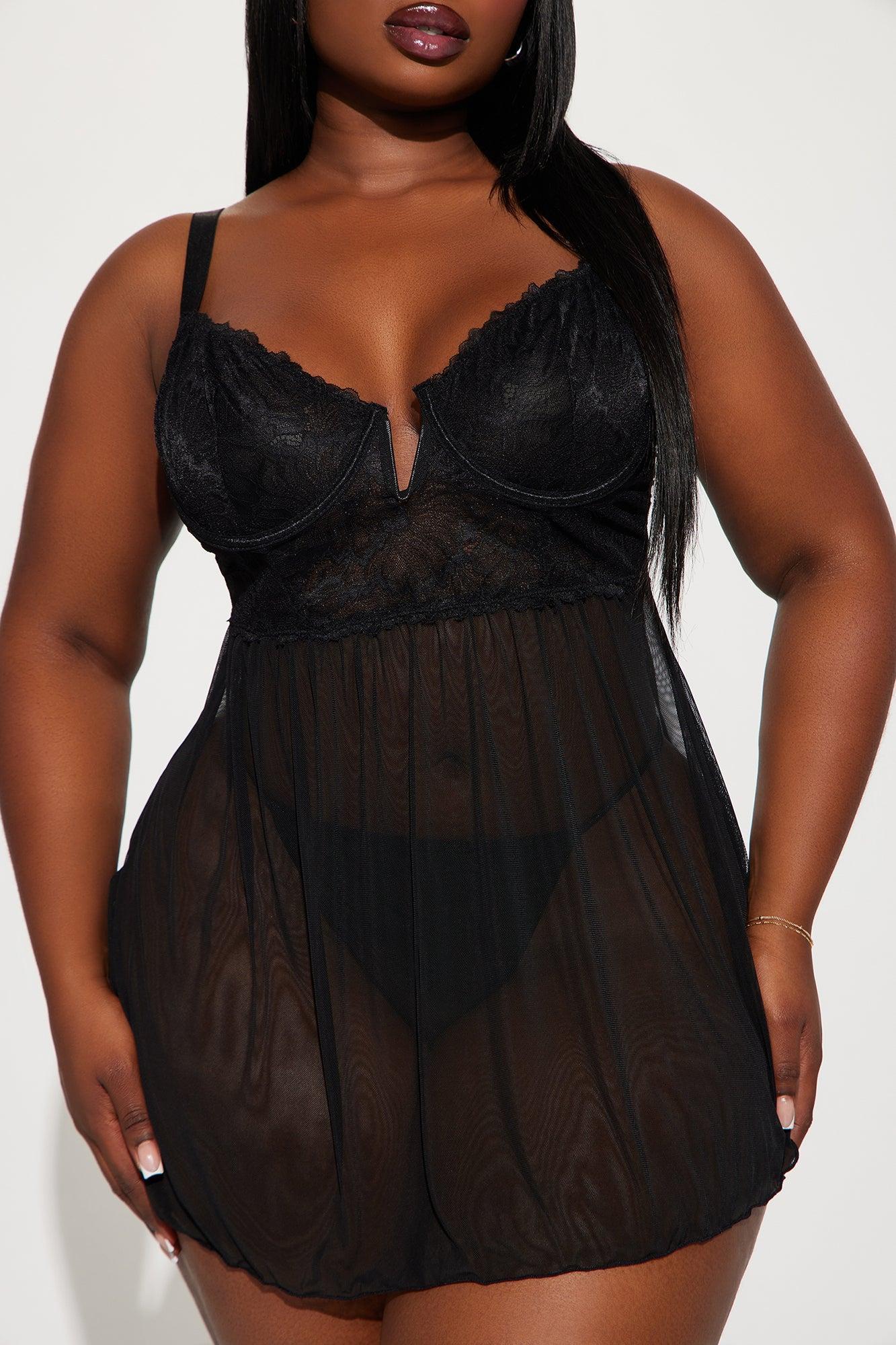 Flaunt It All Babydoll - Black Product Image