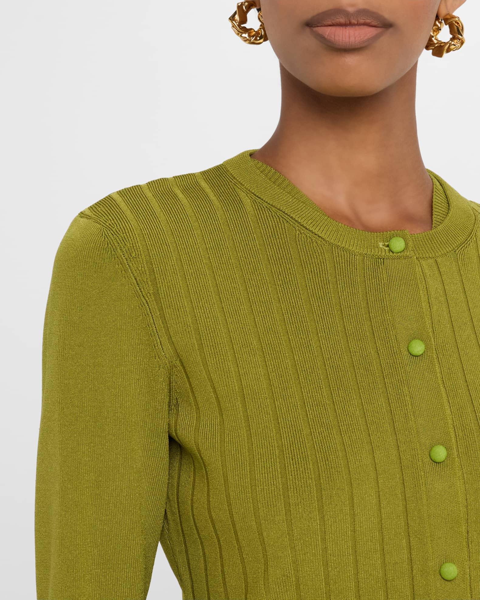 Rib Crewneck Cardigan Product Image