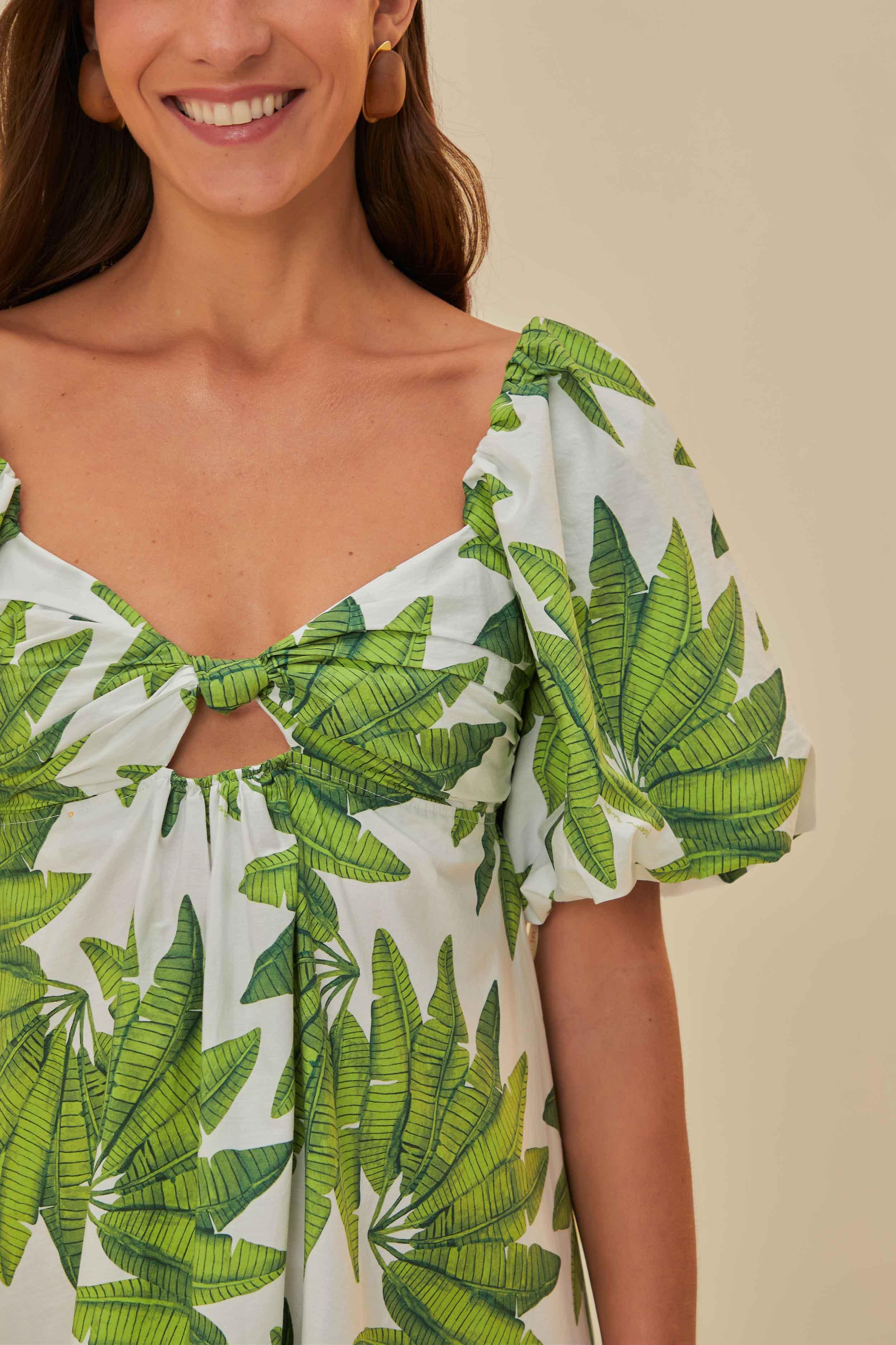 Off-White Palms Fan Mini Dress Product Image