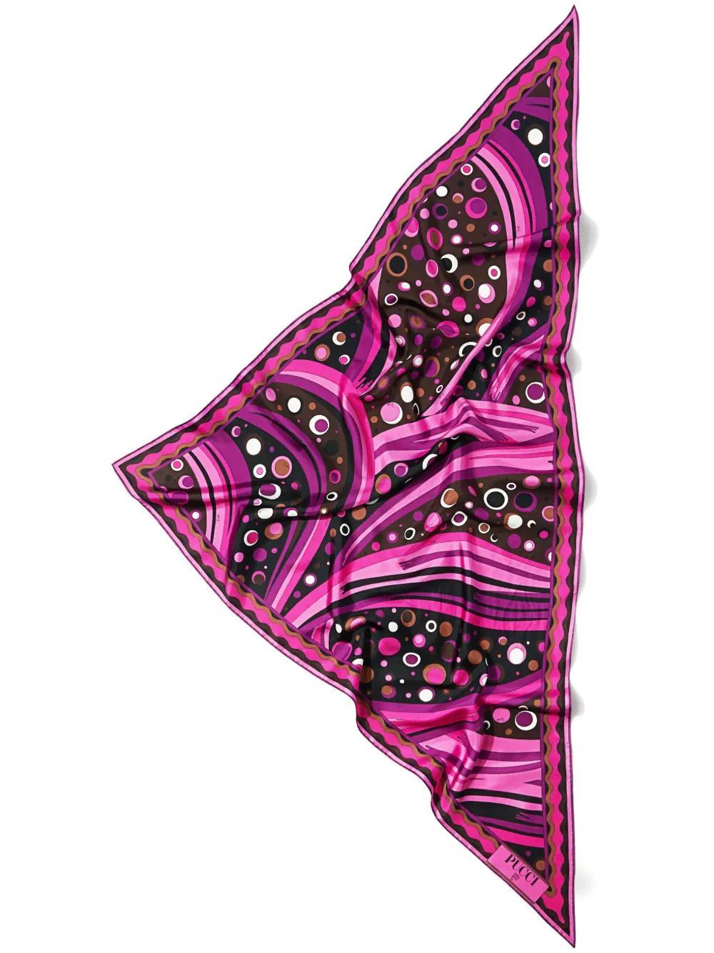 PUCCI Fontane-print Silk Scarf In Pink Product Image