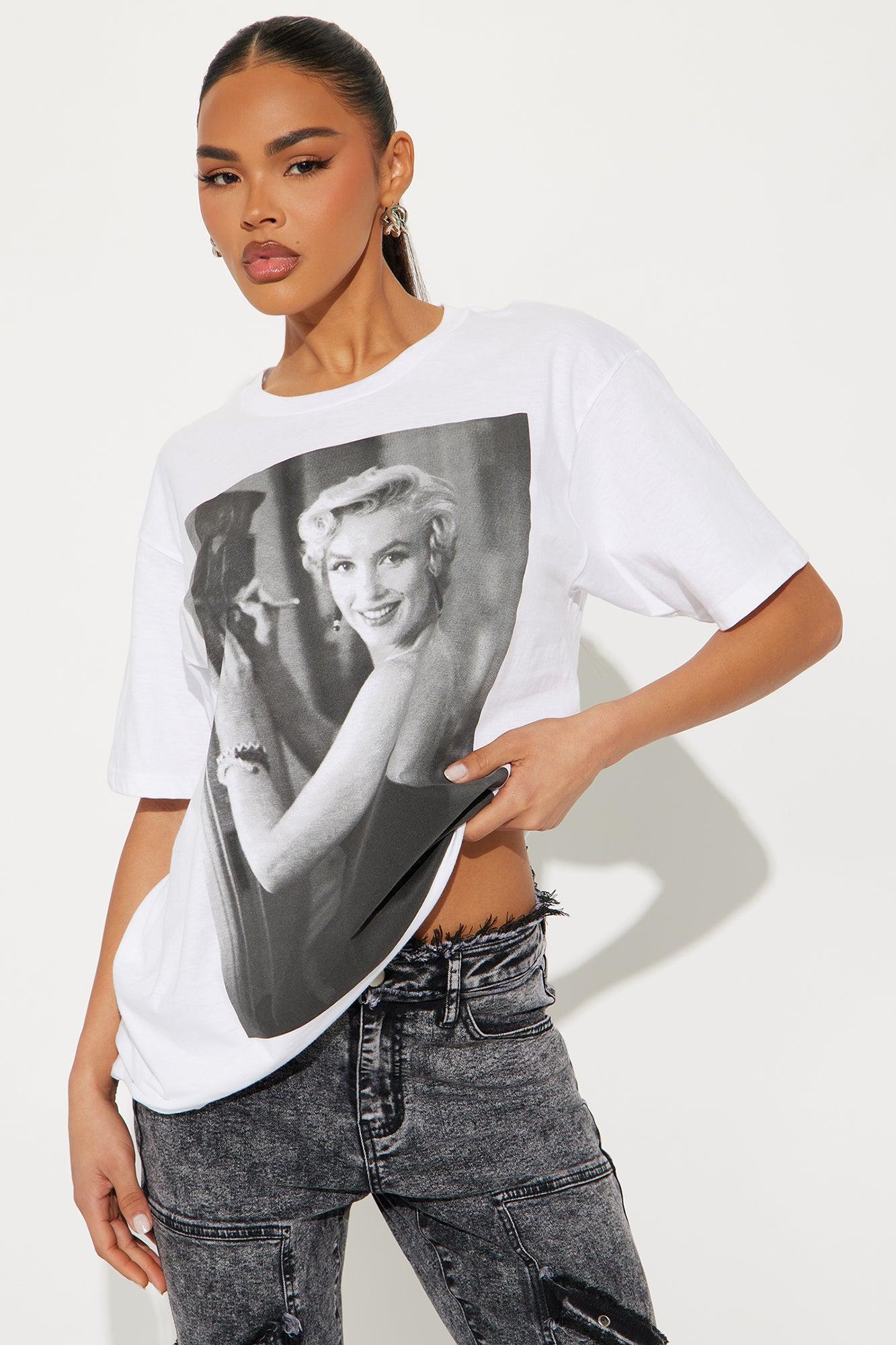 Marilyn Monroe Iconic Oversized Tee - White Product Image