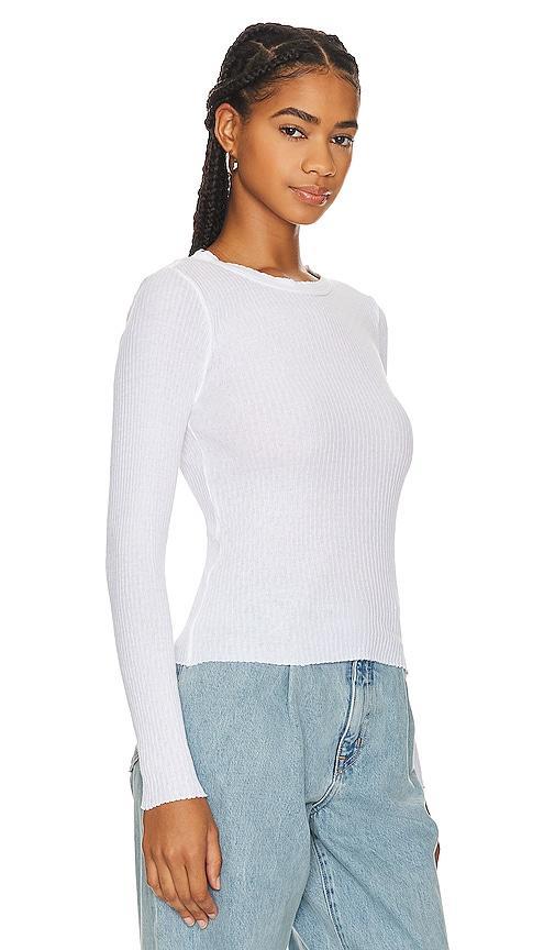 Scalloped Long Sleeve Crew Enza Costa Product Image