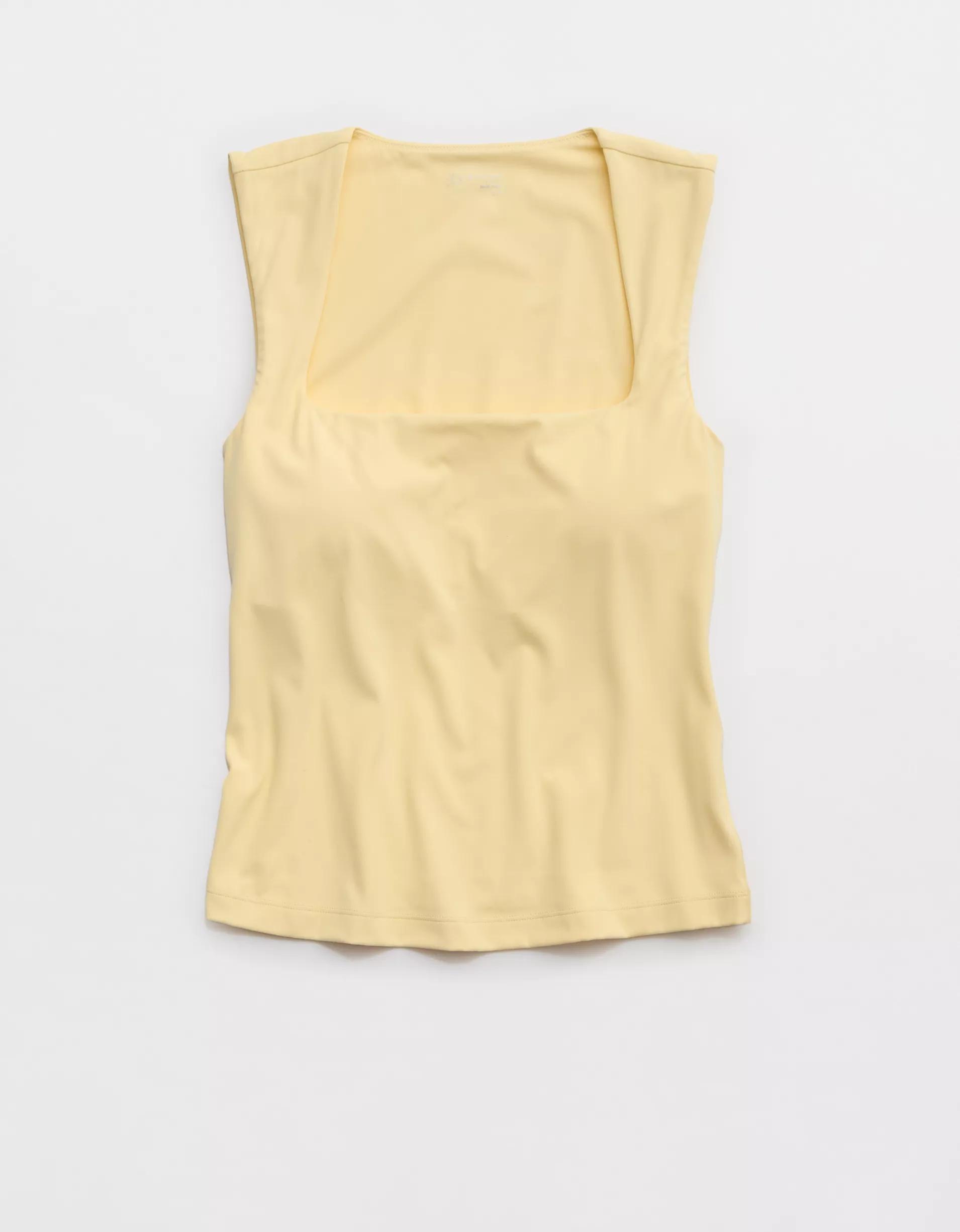 OFFLINE By Aerie Real Me Low Key Square Neck Tank Top Product Image