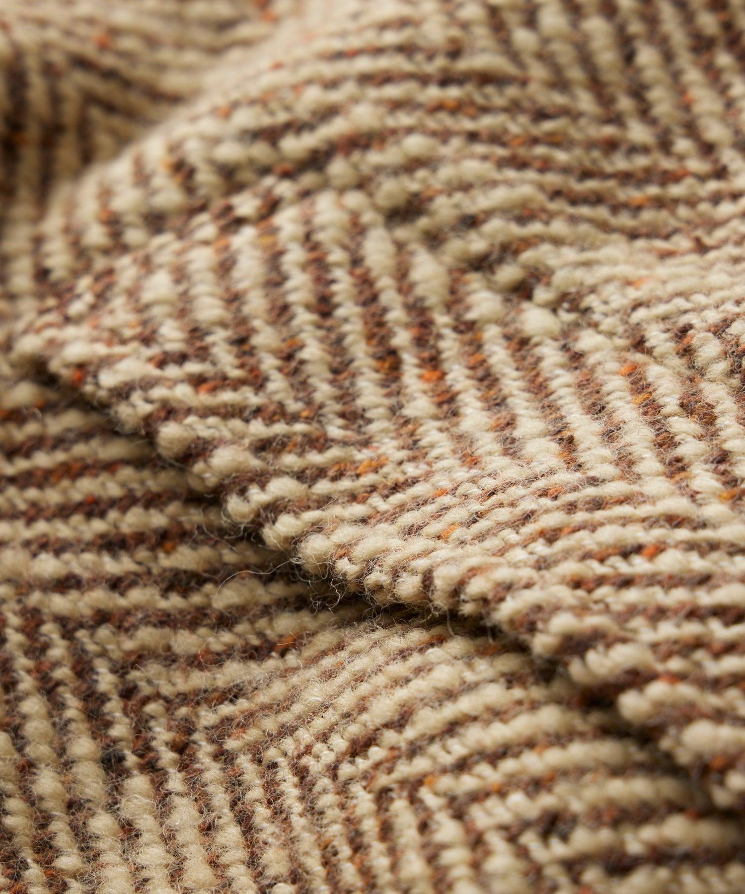 Italian Wool Topcoat in Light Brown Herringbone Product Image