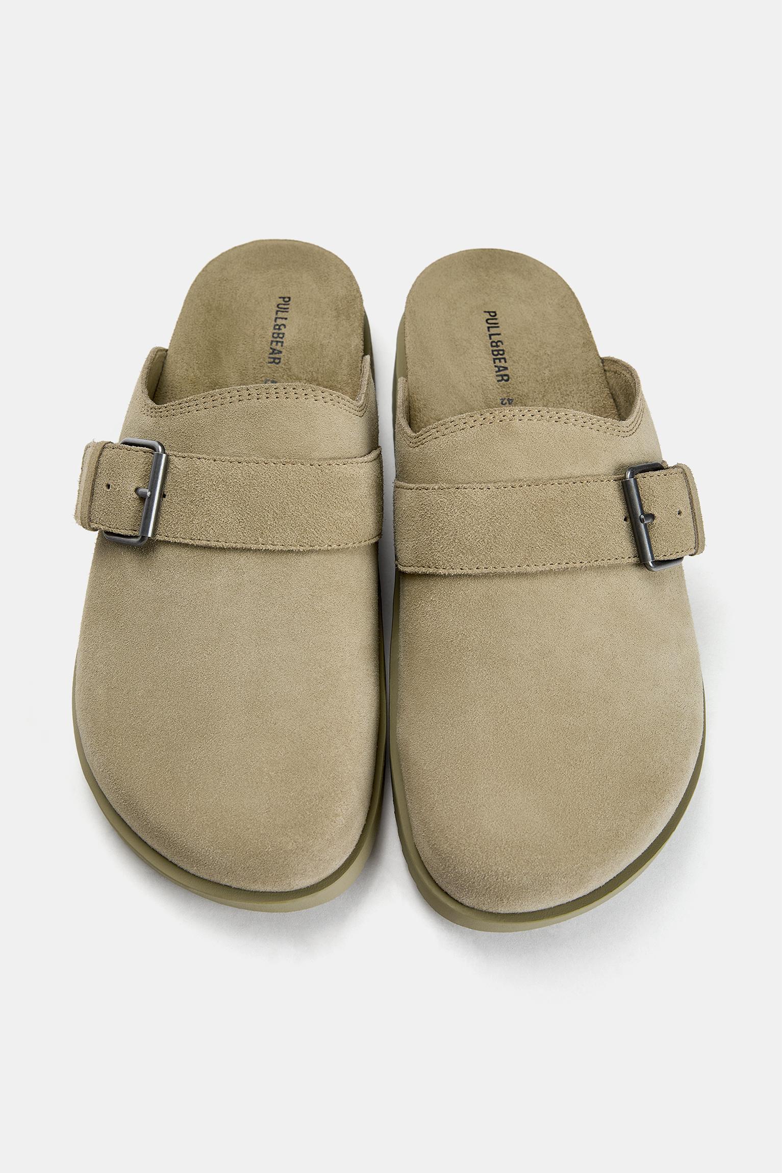 Leather clogs with buckle Product Image