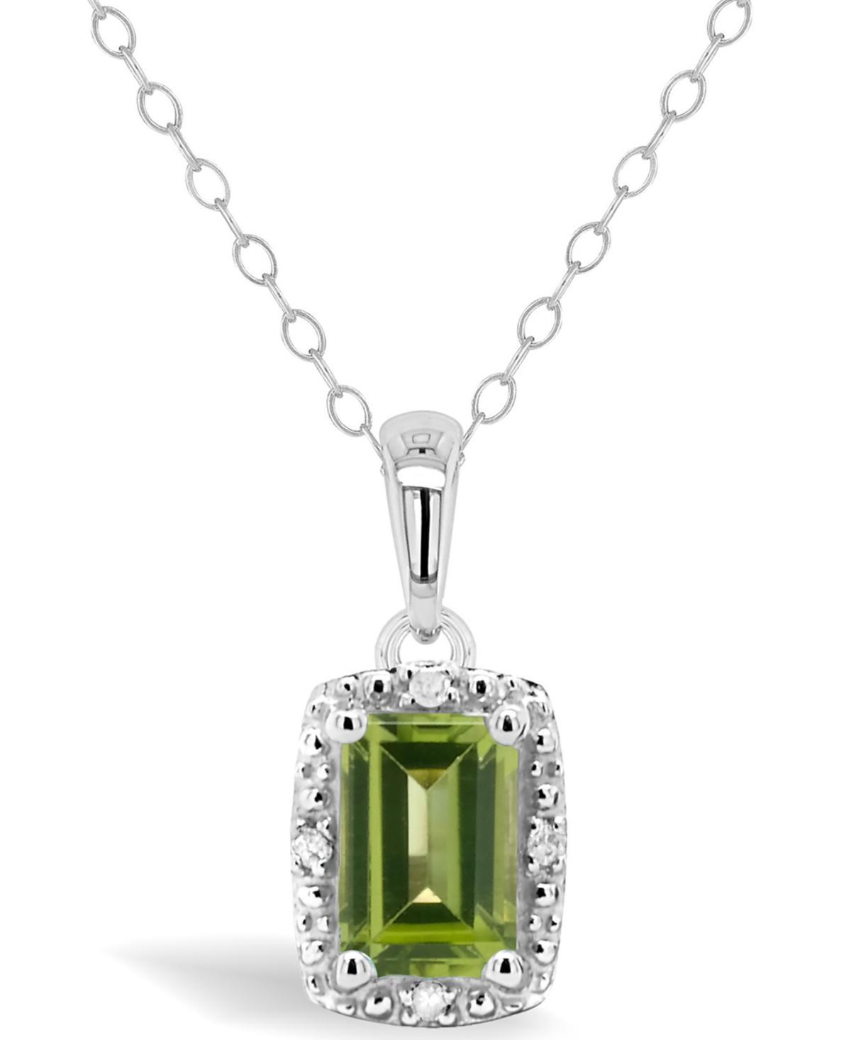 Celebration Gems Sterling Silver Emerald & Diamond Accent Pendant Necklace, Womens Product Image