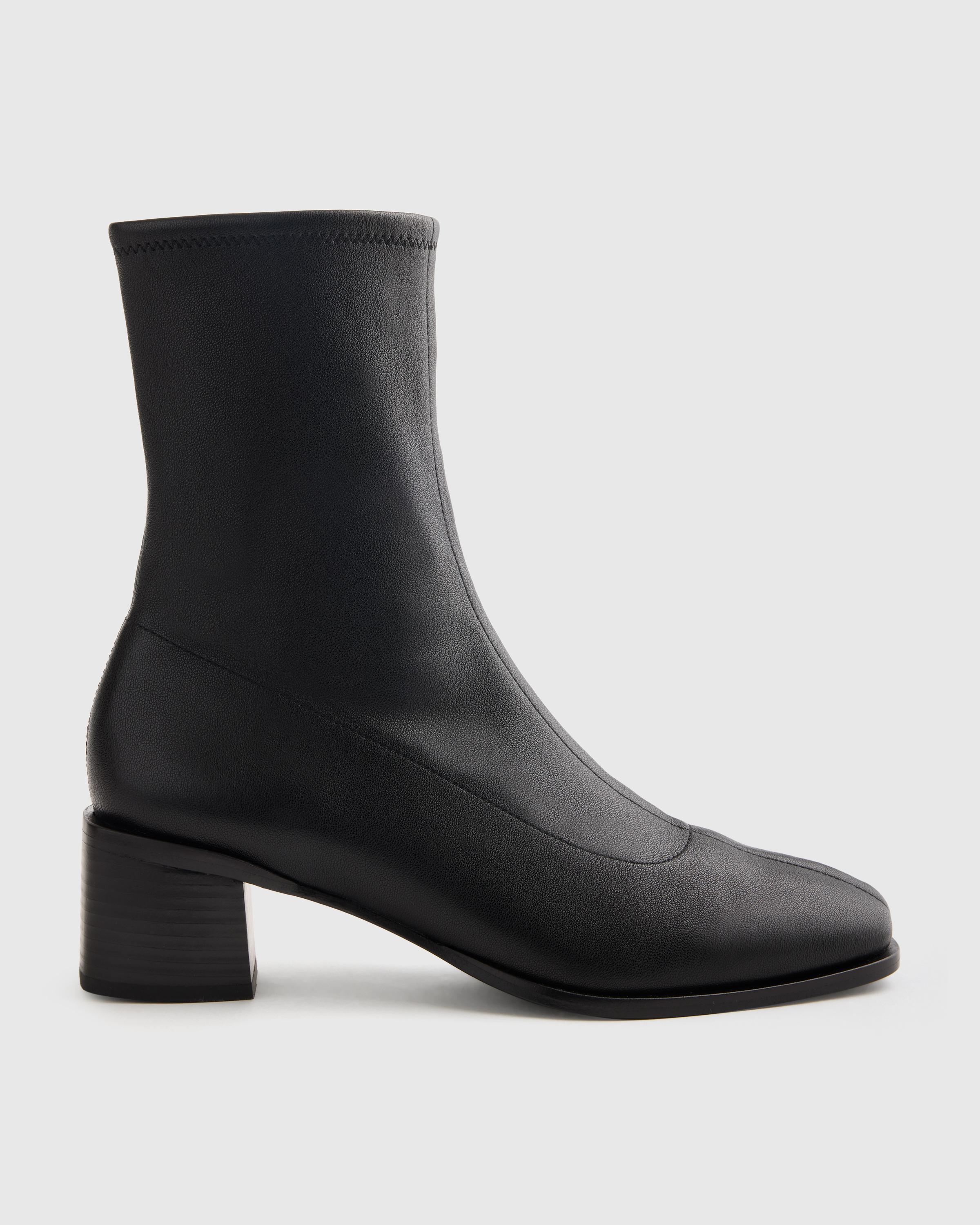 Italian Leather Stretch Sock Bootie Product Image