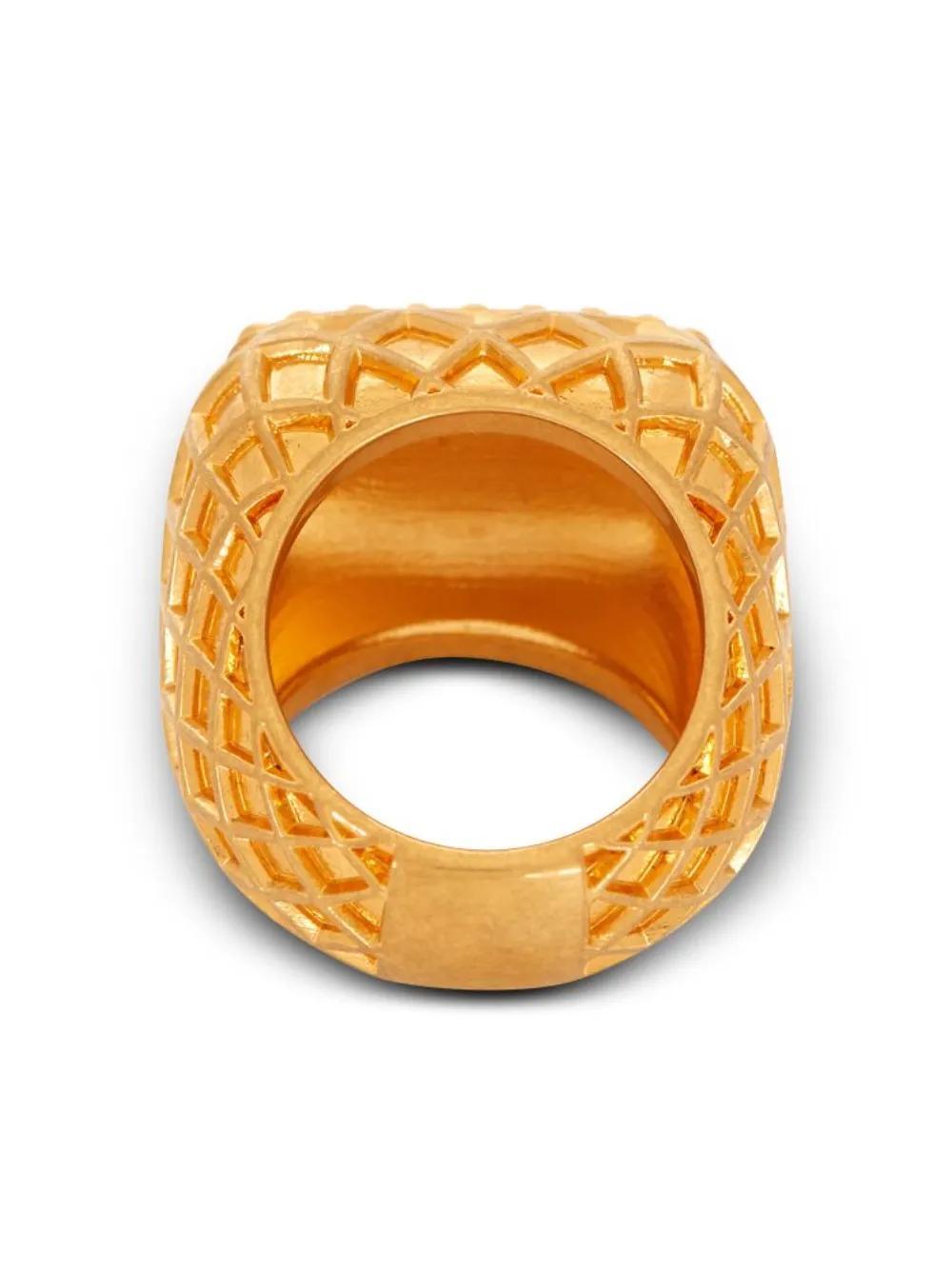 BALMAIN Signature Embossed-finish Ring In Gold Product Image