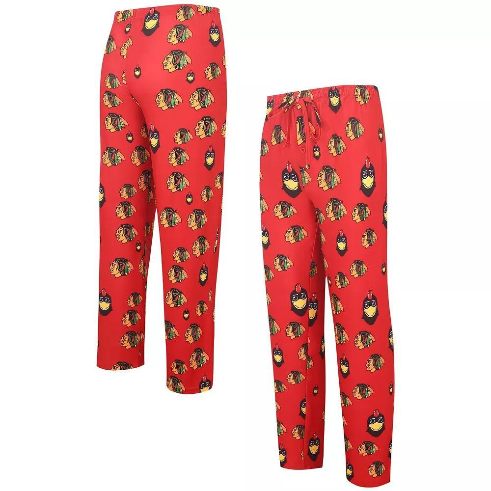 Men's Concepts Sport Red Chicago Blackhawks Gauge Allover Print Knit Sleep Pants, Size: Medium Product Image