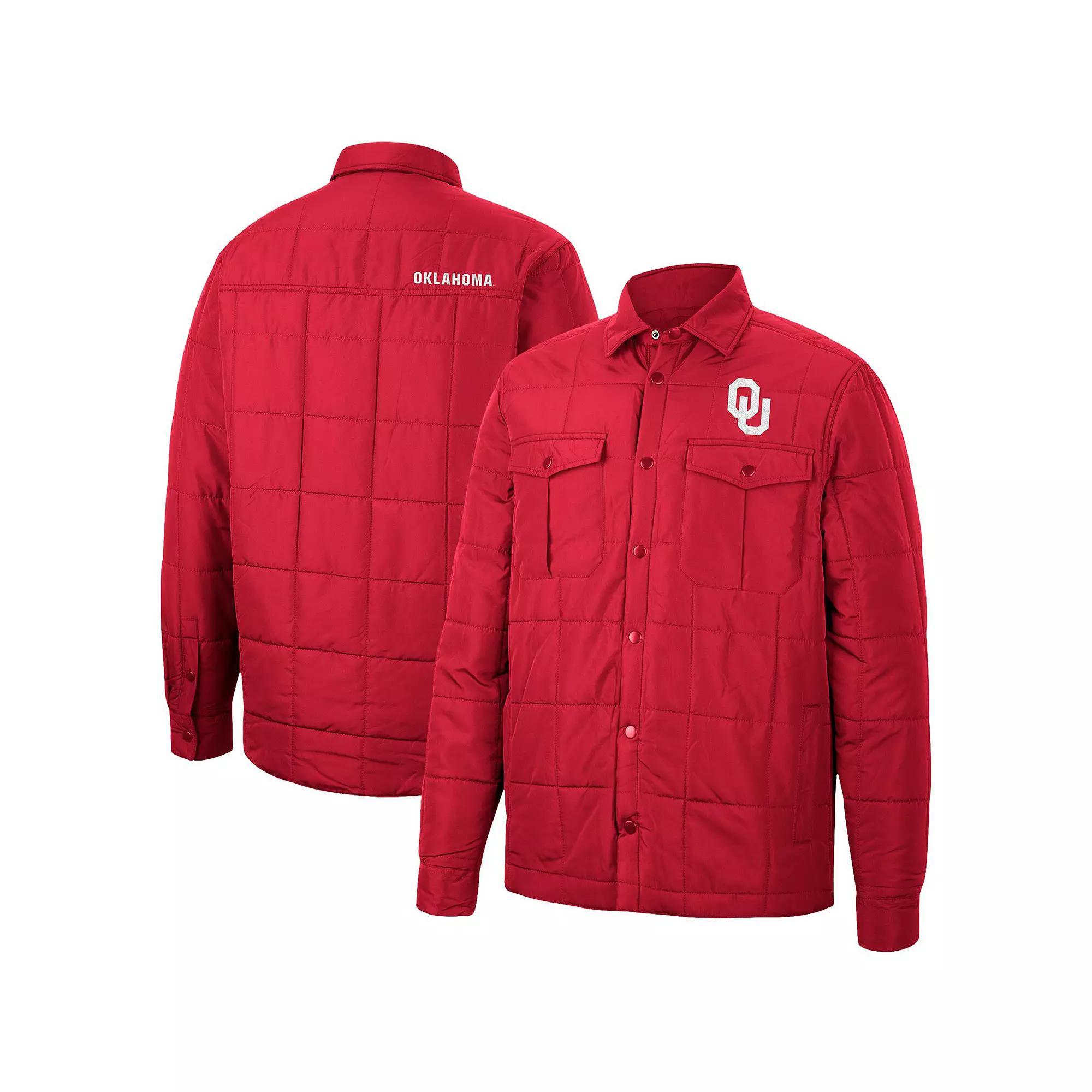 Men's Colosseum Crimson Oklahoma Sooners Detonate Quilted Full-Snap Jacket, Size: Small, Red Product Image