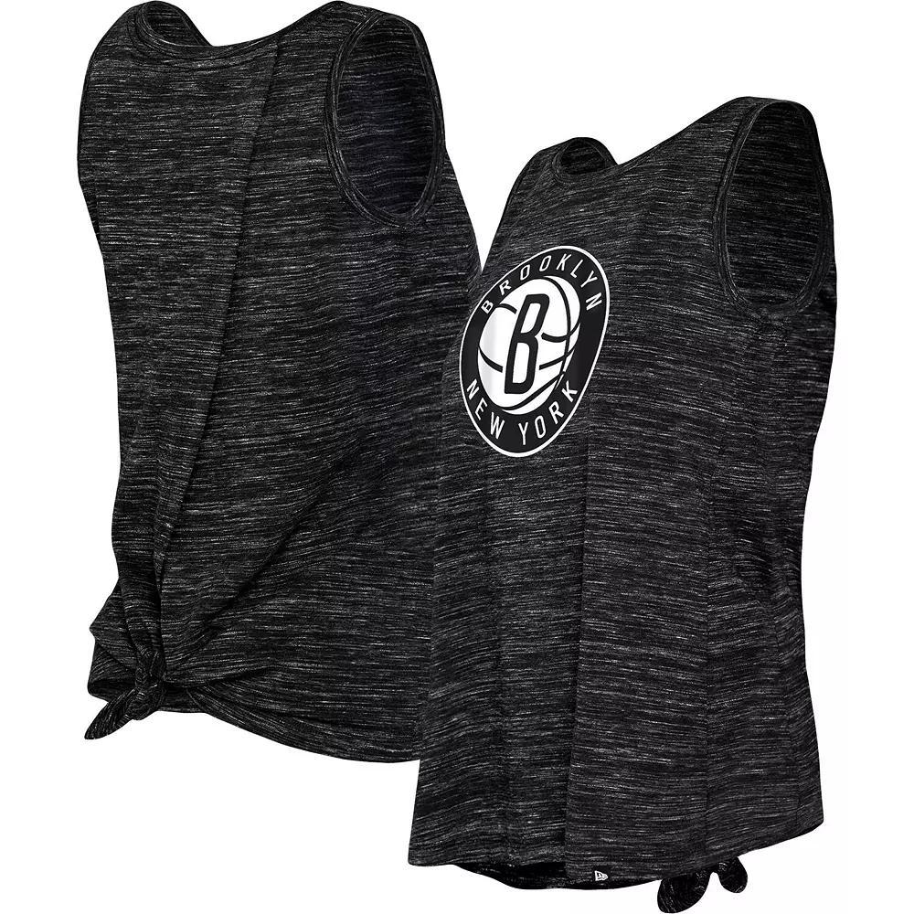 Women's New Era Black Brooklyn Nets Space Dye Active Tank Top, Size: Medium Product Image