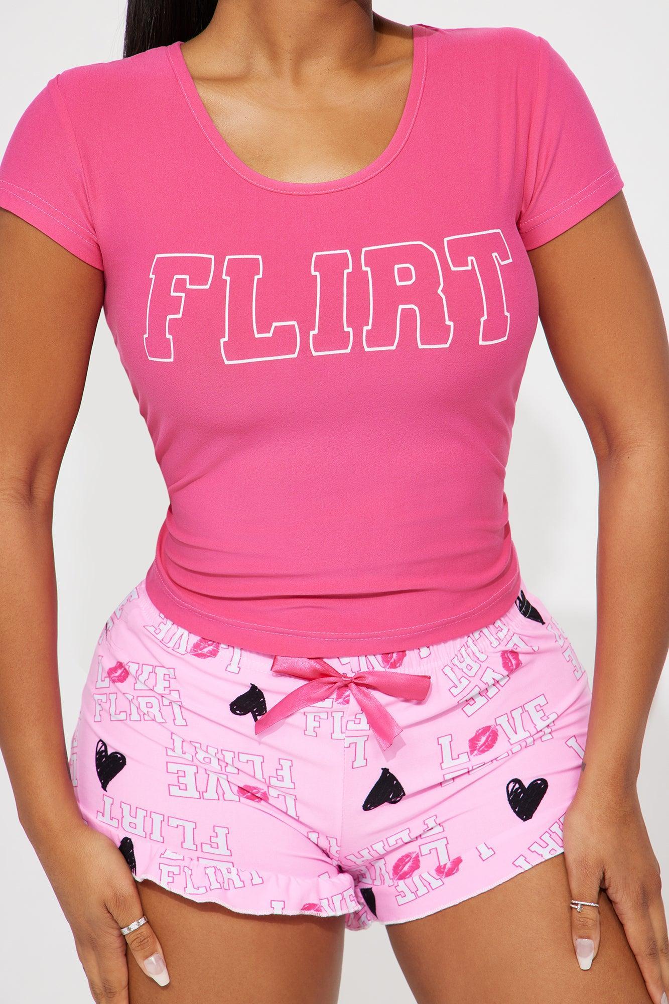 Flirt PJ Short Set - Pink/combo Product Image