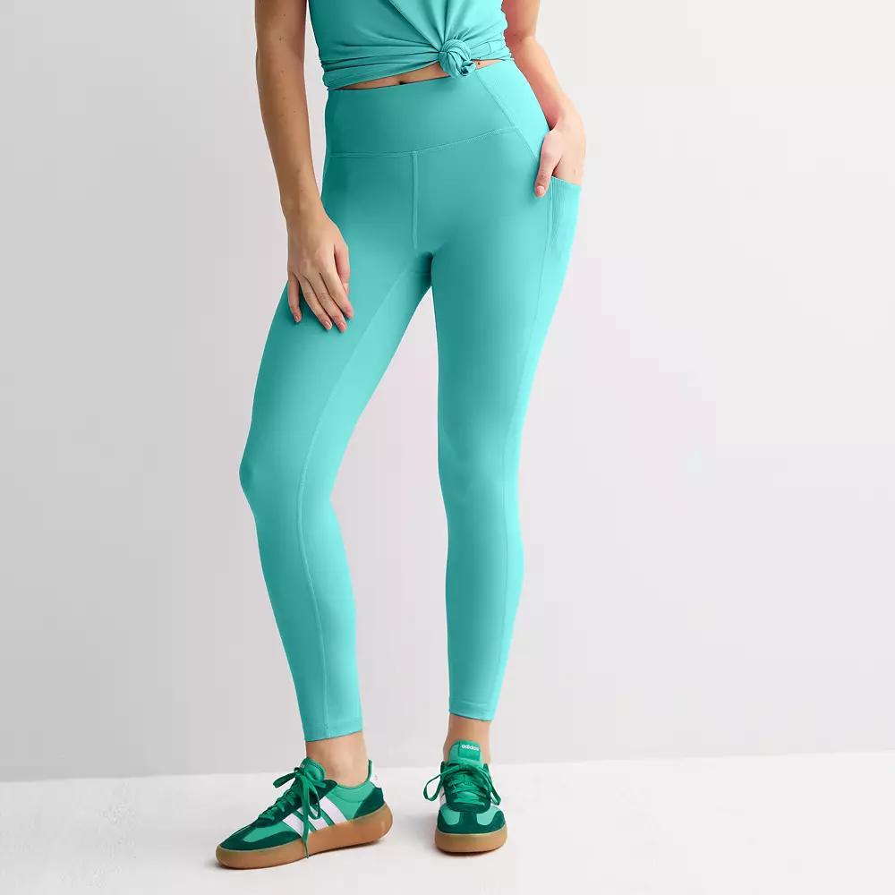 Women's Tek Gear® Ultrastretch Rib Pieced 7/8 Leggings in Regular & Plus Size, Size: 4XL, Solomon Product Image