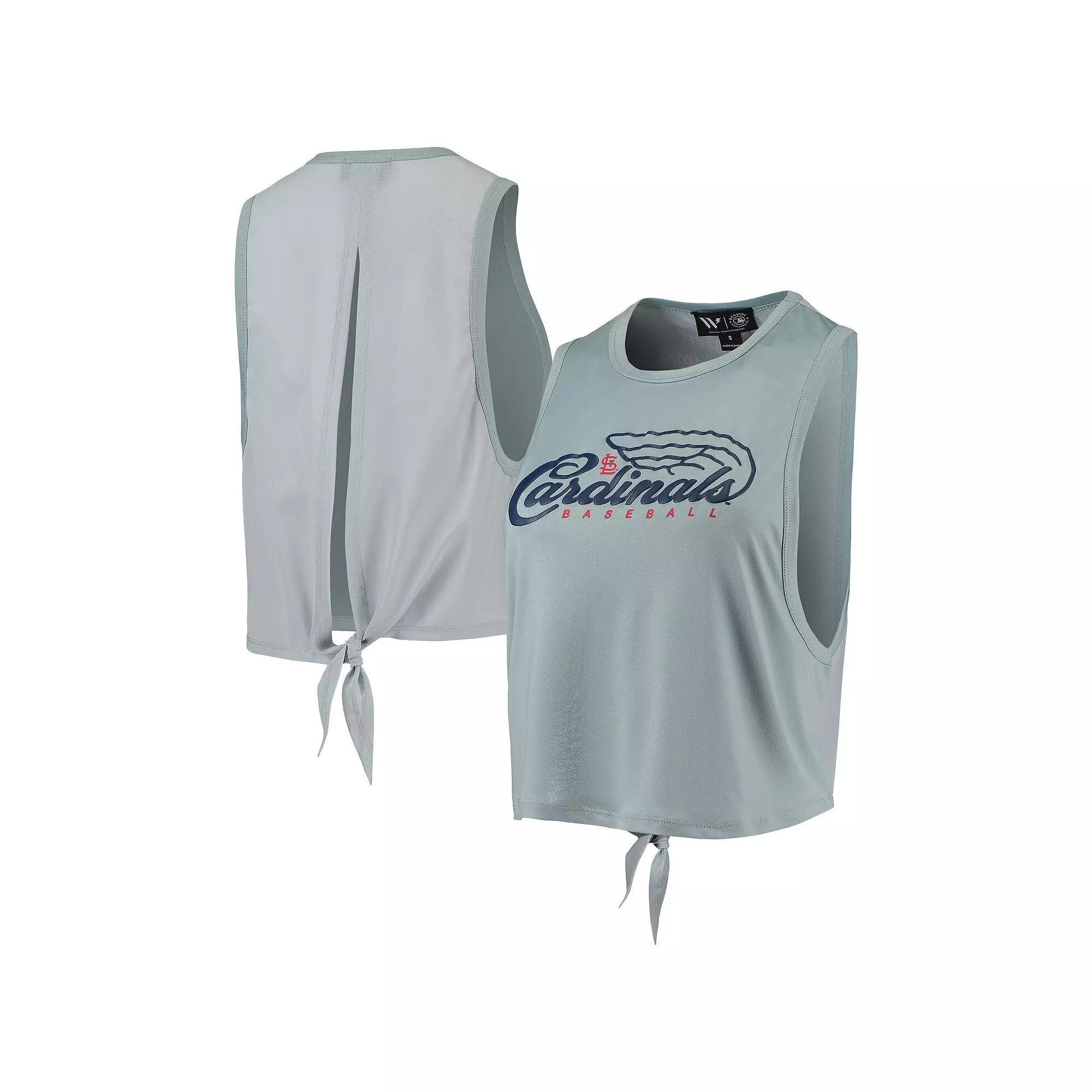 Women's The Wild Collective Light Blue St. Louis Cardinals Open Back Twist-Tie Tank Top,  Product Image