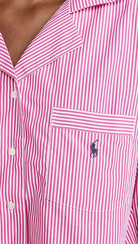 Polo Ralph Lauren Crop Top & Boxer Poplin Pajama Set | Shopbop Product Image