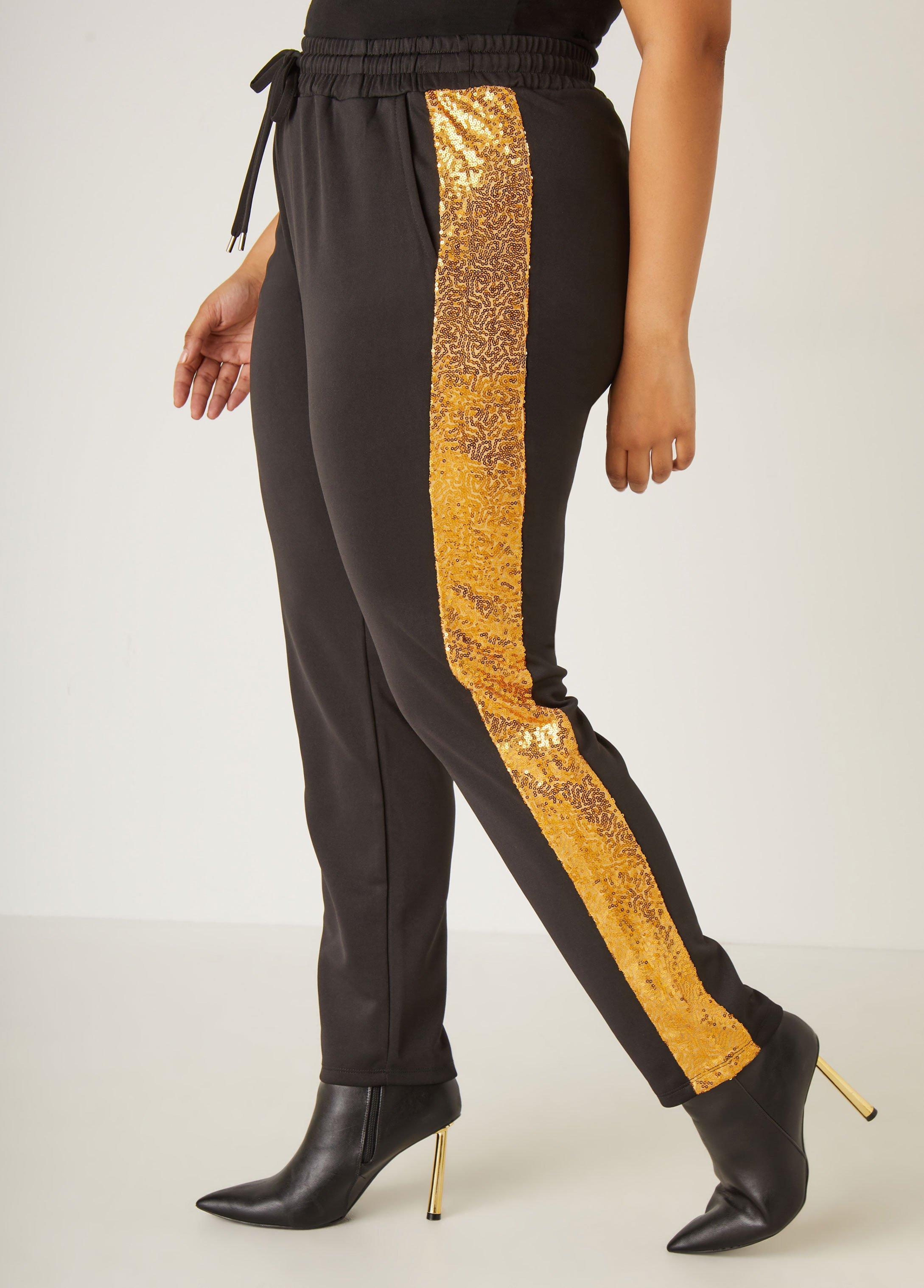 Sequin Trimmed Joggers Product Image