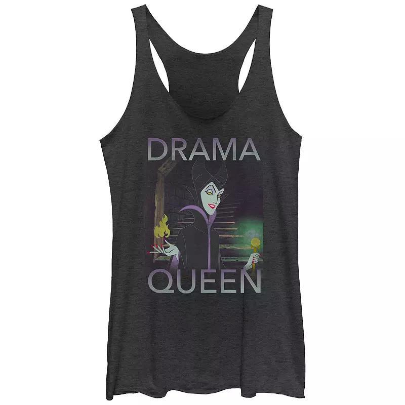 Disney Villains Evil Queens Stamp Juniors' Tri-Blend Racerback Tank Top, Girl's, Size: XL, Black Grey Product Image