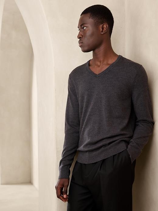 Merino V-Neck Sweater Product Image