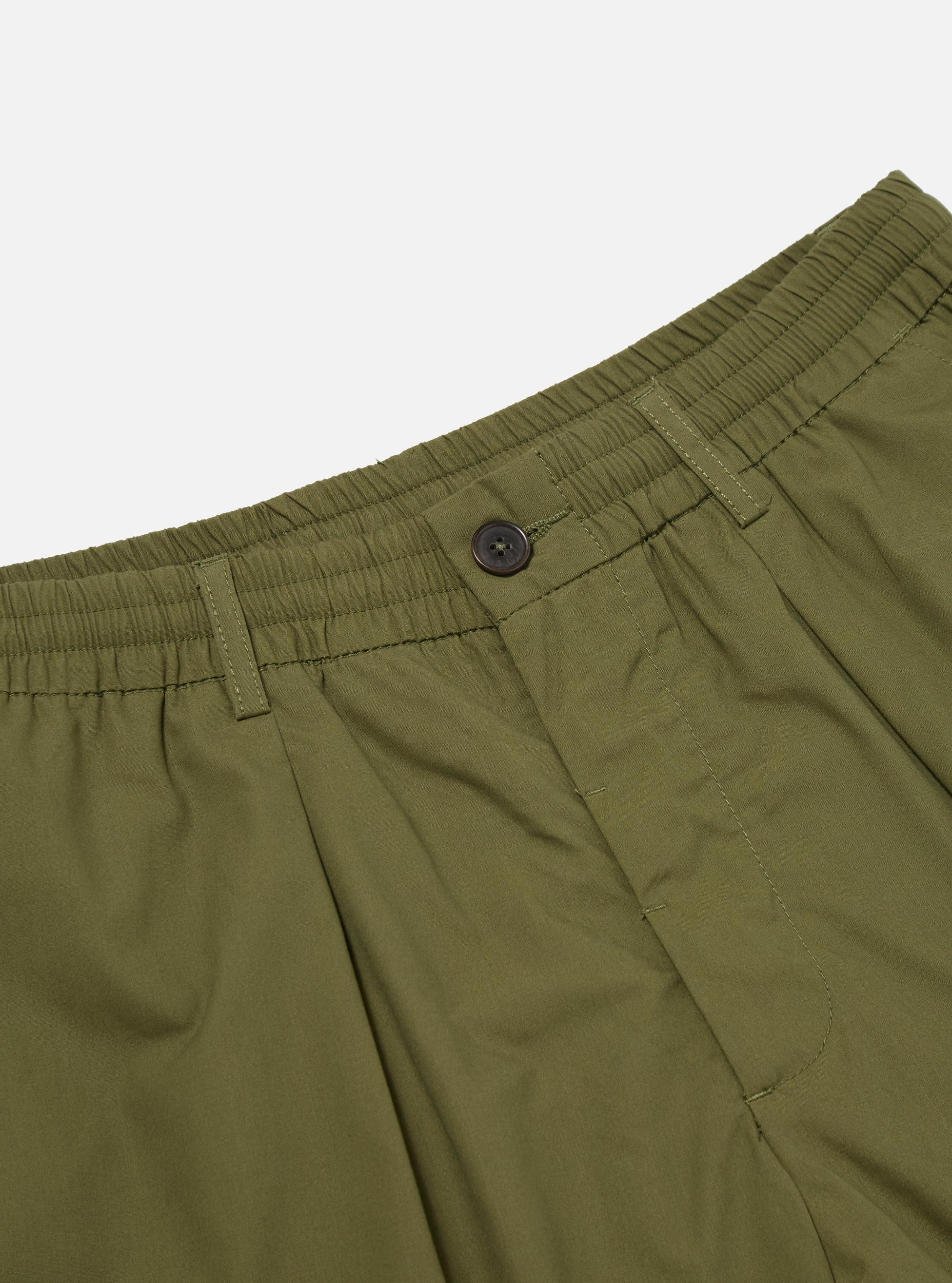 Olive Recycled Polytech Pleated Track Short Product Image