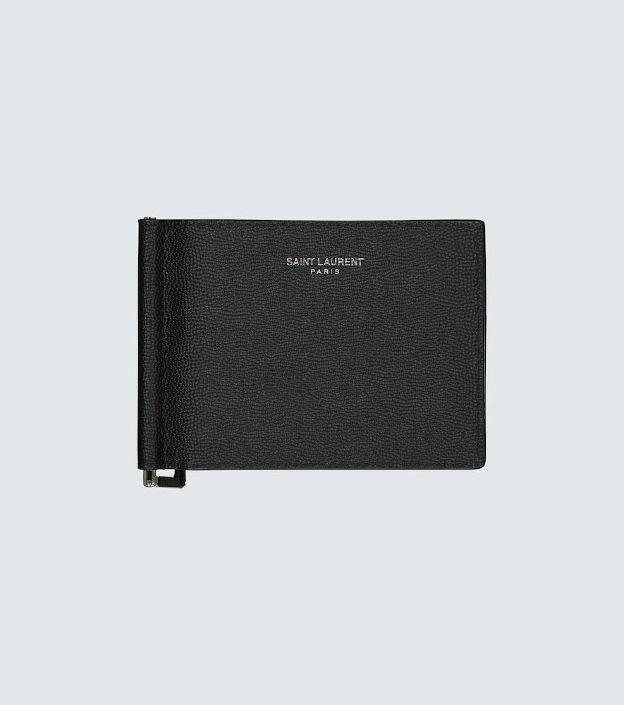 SAINT LAURENT Grain Leather Wallet With Money Clip In Black Product Image