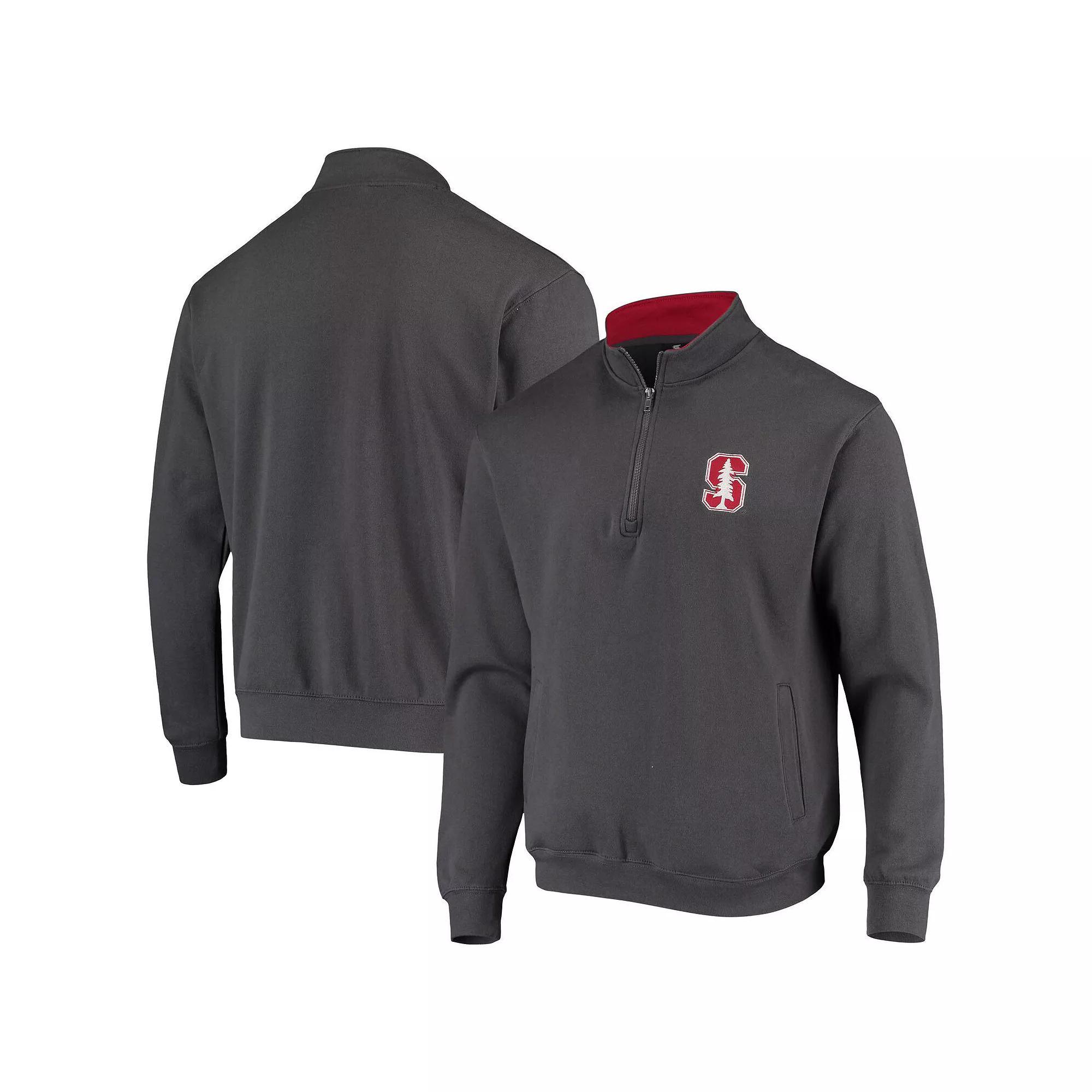 Men&#x27;s Colosseum Charcoal Stanford Cardinal Tortugas Logo Quarter-Zip Jacket,  Product Image