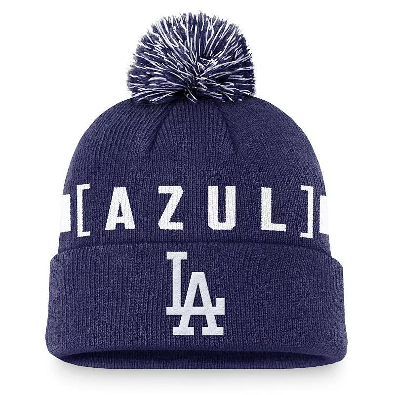 Mens Nike Royal Los Angeles Dodgers Hometown Peak Cuffed Knit Hat with Pom Product Image