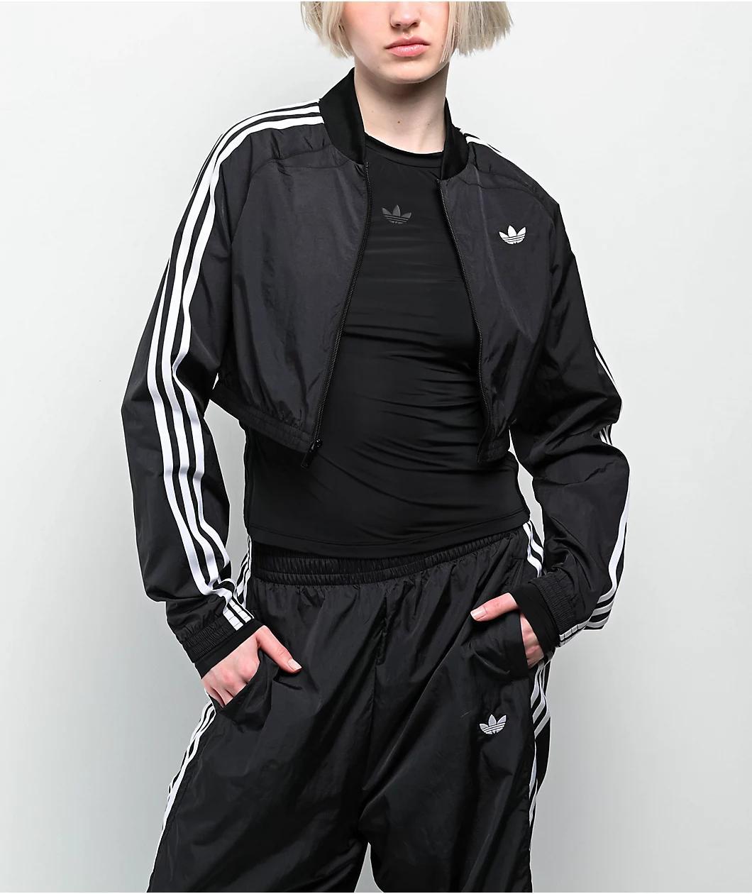 adidas Adicolor Teamgeist Black Crop Track Jacket Product Image