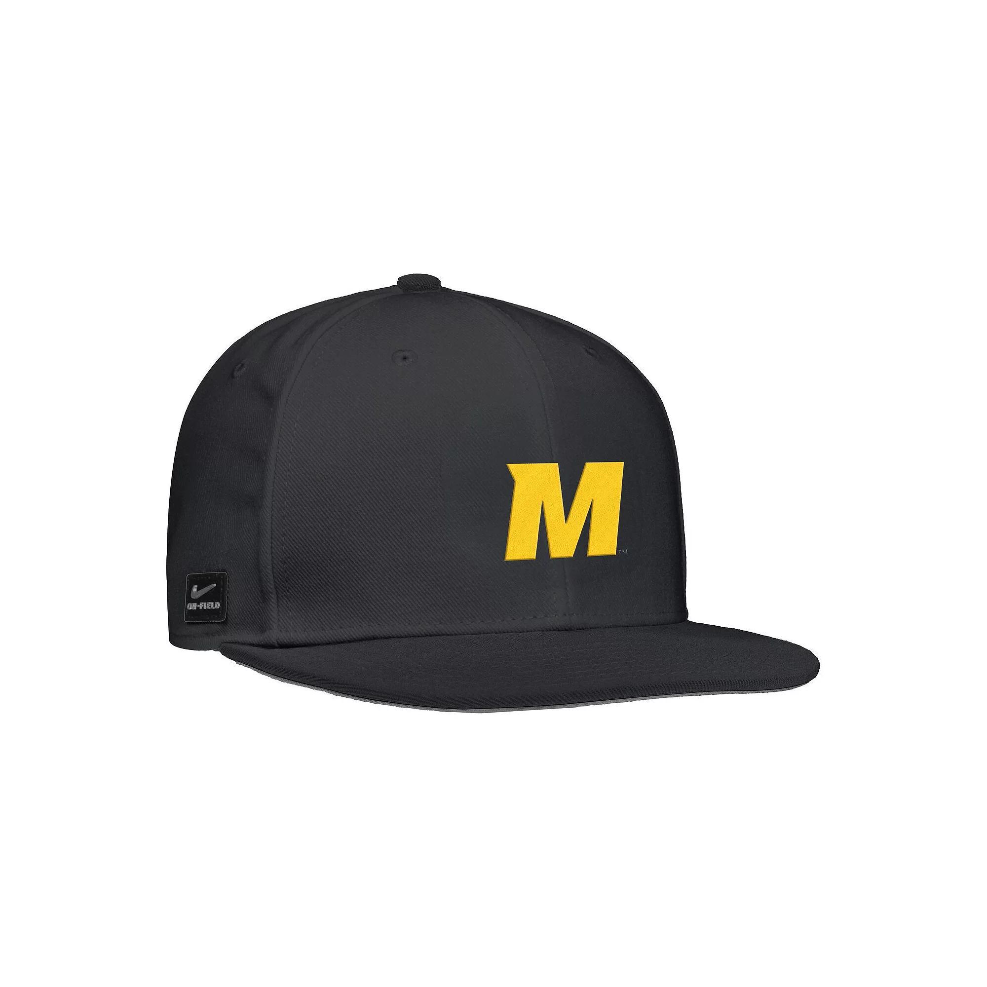 Men's Nike Black Missouri Tigers On-Field Baseball Performance Fitted Hat, Size: 7 1/2 Product Image