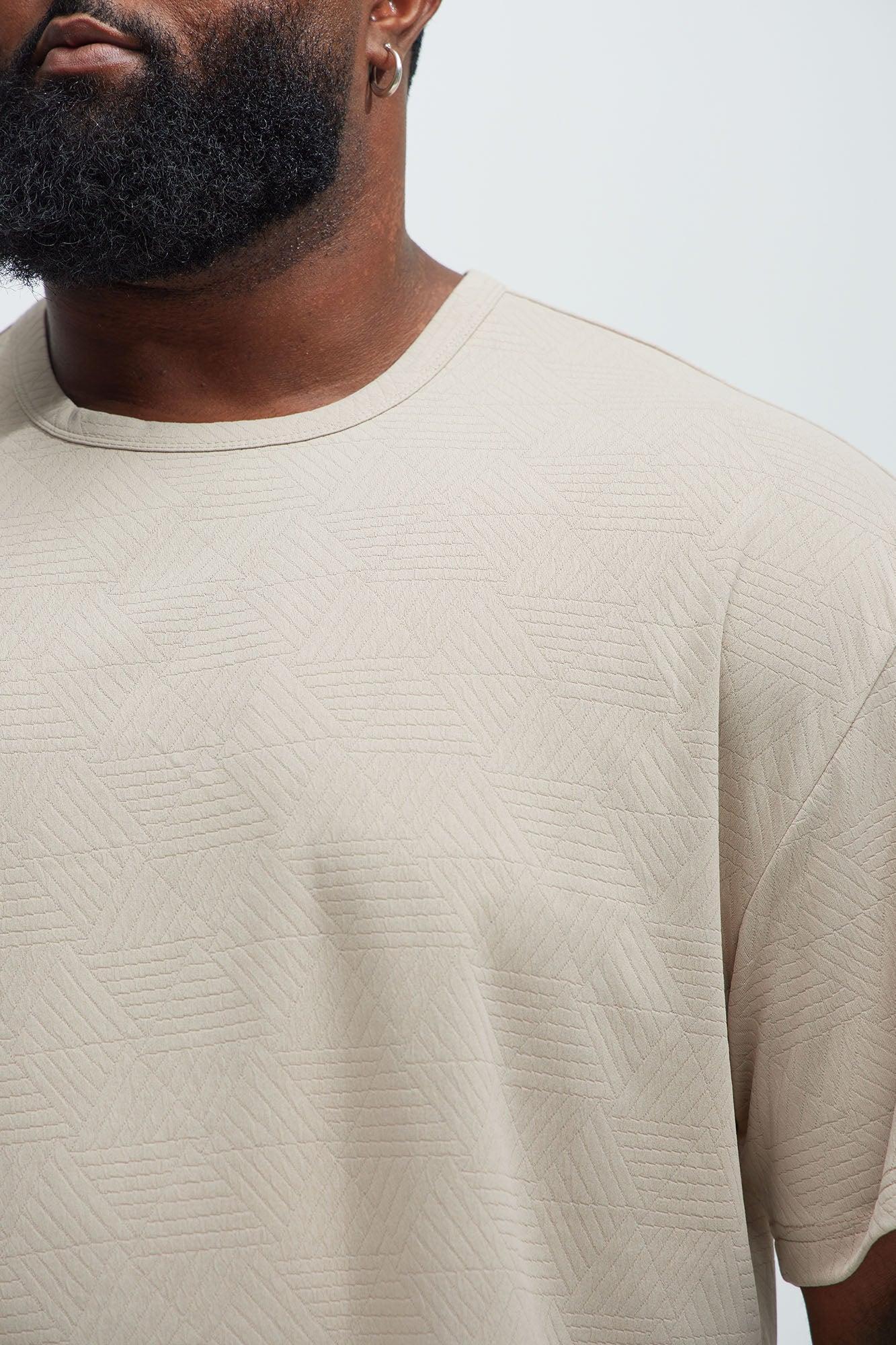 Kodi Textured Relaxed Tee - Taupe Product Image