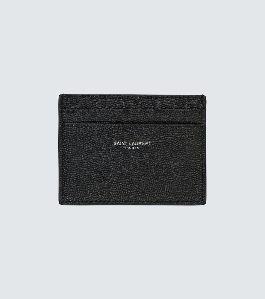 SAINT LAURENT Leather Card Holder In Black Product Image