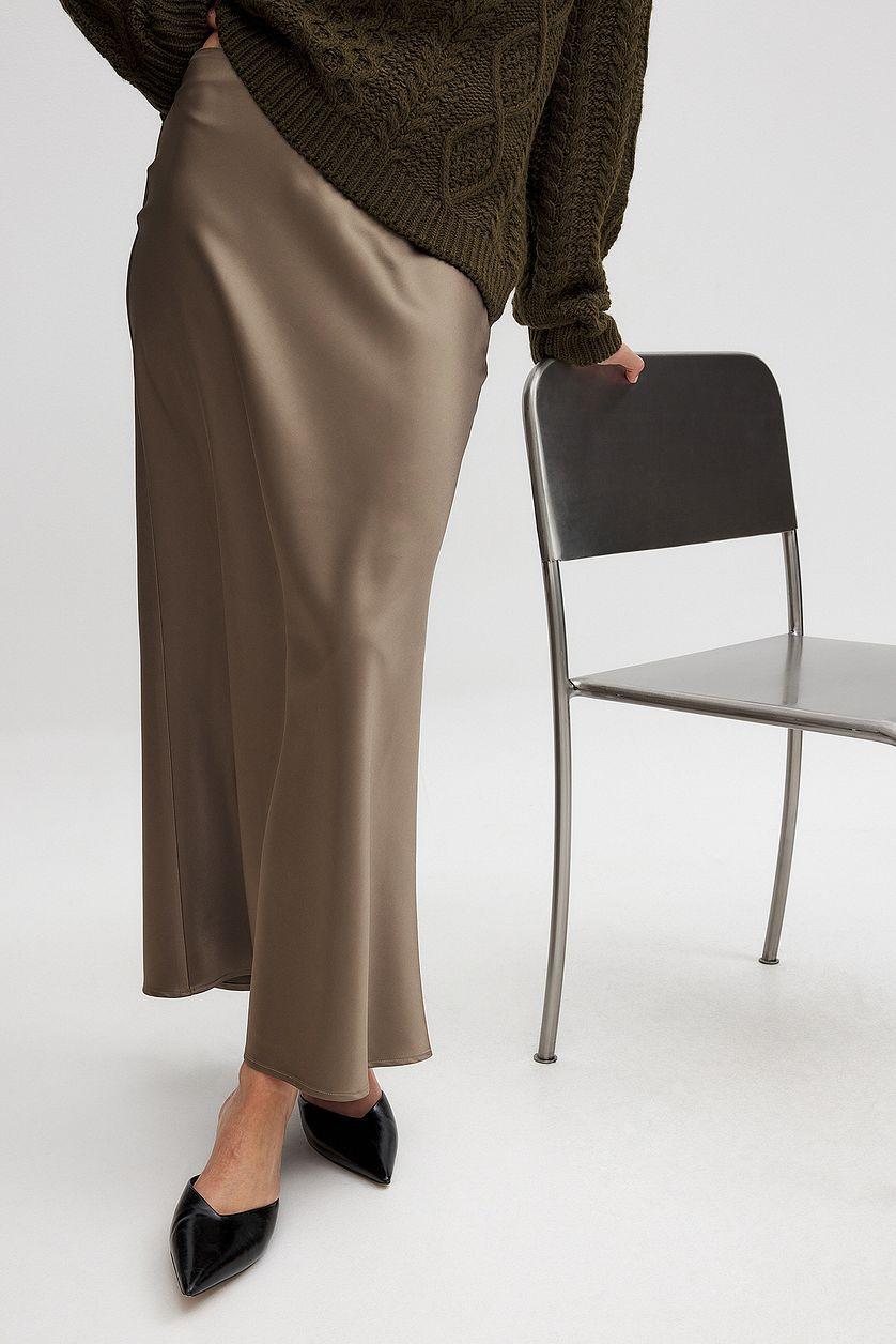 Satin Midi Skirt Product Image