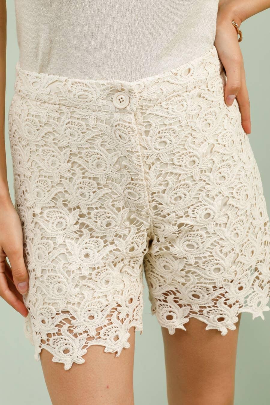 Guipure Lace Shorts Product Image