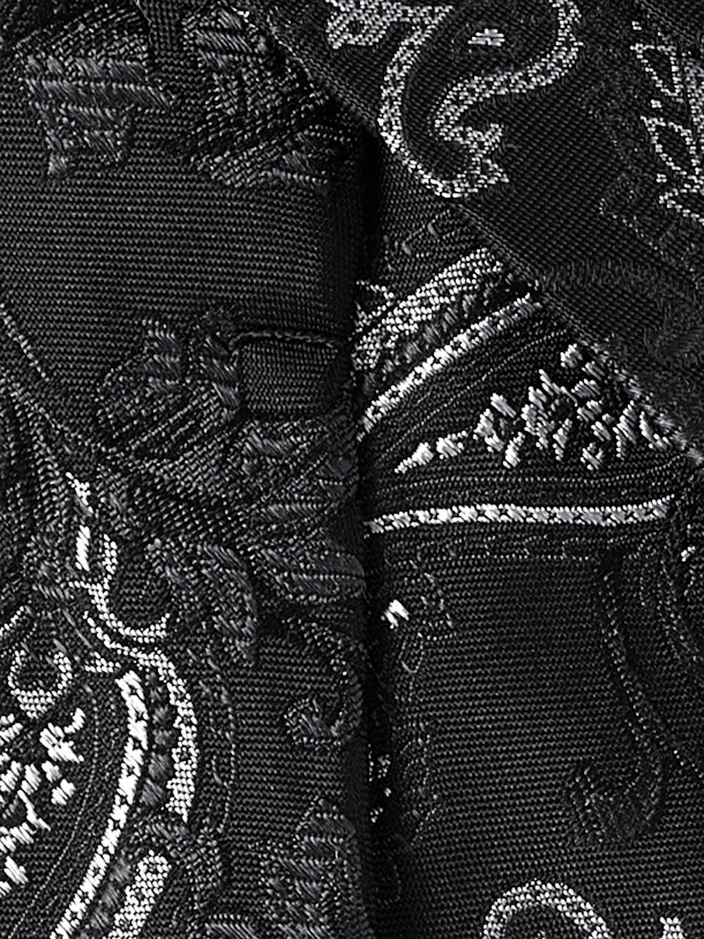 Paisley Woven Silk Tie - Black Product Image