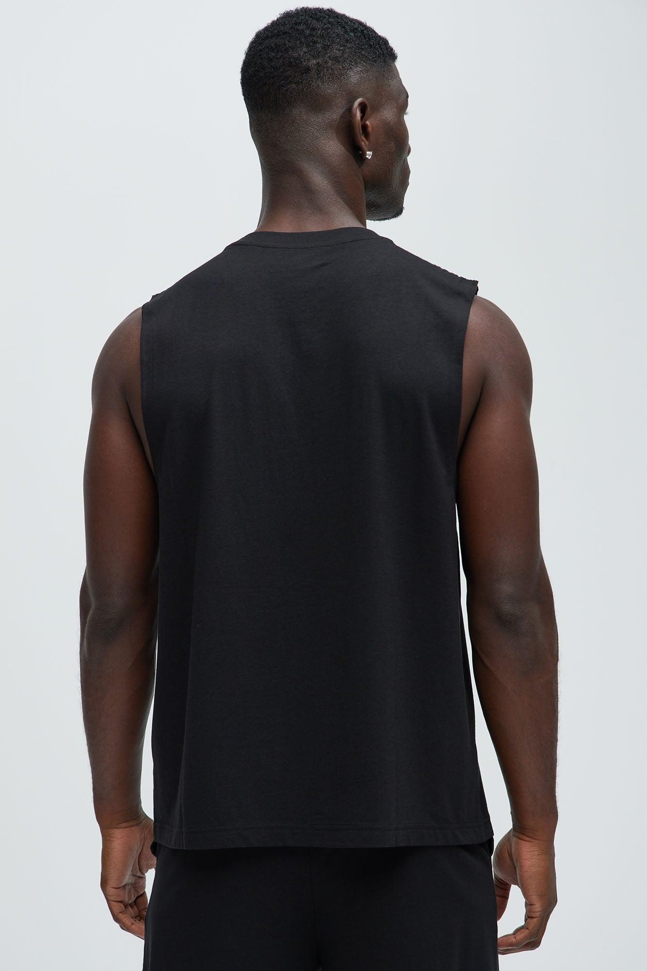 Essential Modal Lounge Sleeveless Muscle Tee - Black Product Image
