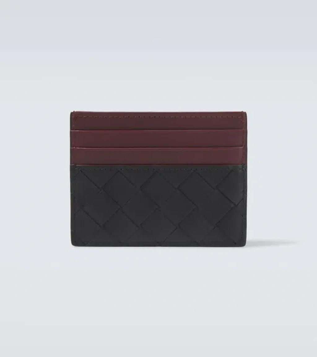 BOTTEGA VENETA Intrecciato Leather Card Holder In Brown Product Image