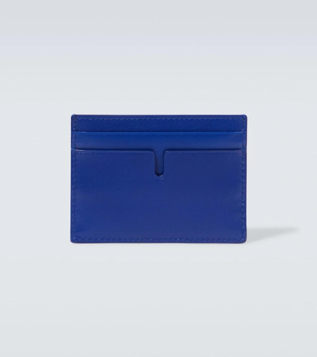 BURBERRY Ekd Leather Card Holder In Blue Product Image