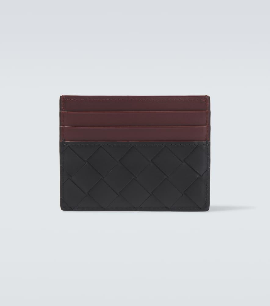 BOTTEGA VENETA Intrecciato Leather Card Holder In Brown Product Image