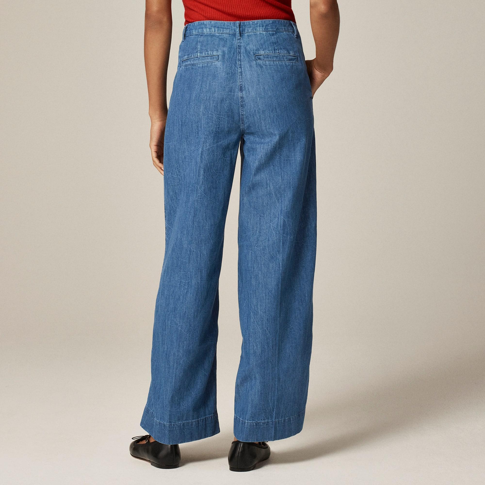 Wide-leg pant in chambray Product Image