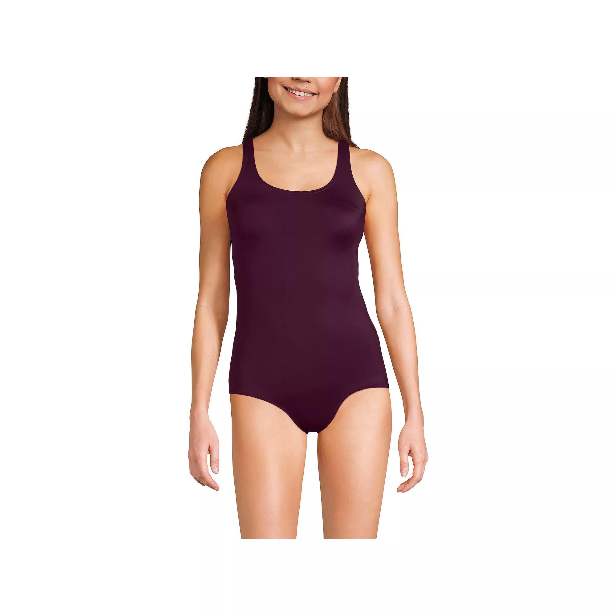 Women's Lands' End Tugless Sporty UPF 50 One-Piece Swimsuit,  Product Image