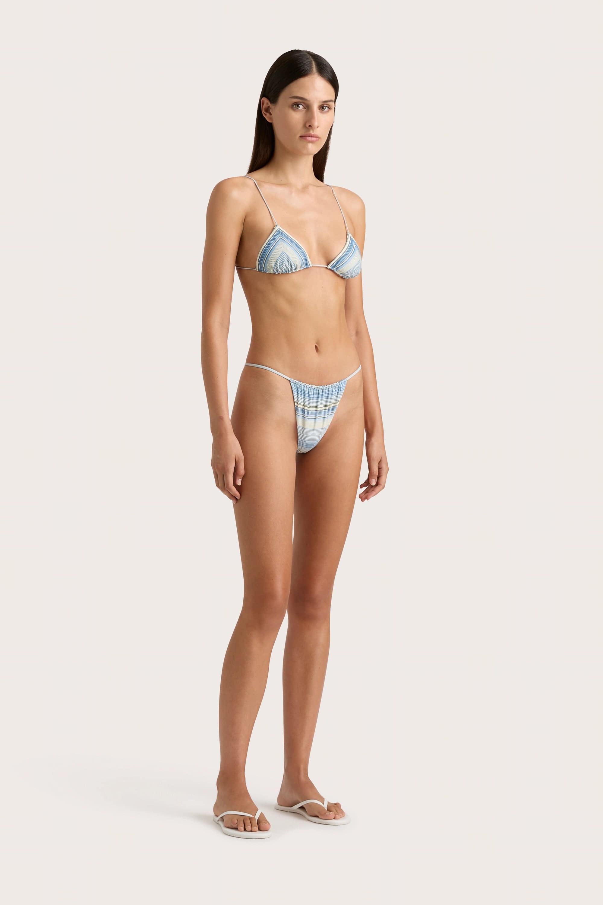 Elea Bikini Bottom Futura Stripe Sky Blue - Final Sale Product Image