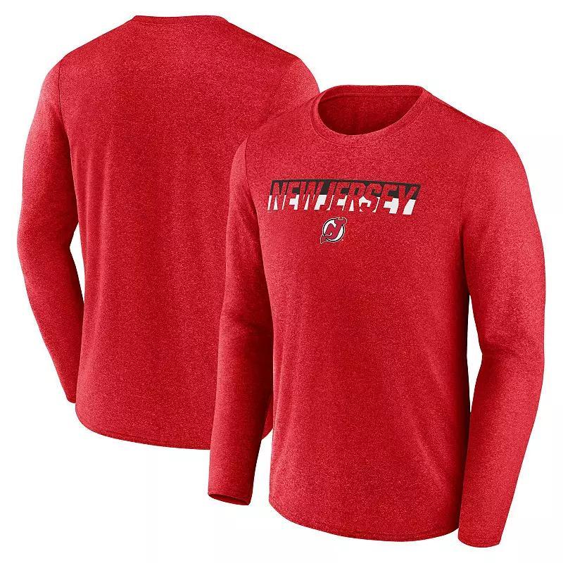 Men's Fanatics Heather Red Chicago Blackhawks Transition Long Sleeve T-Shirt,  Product Image
