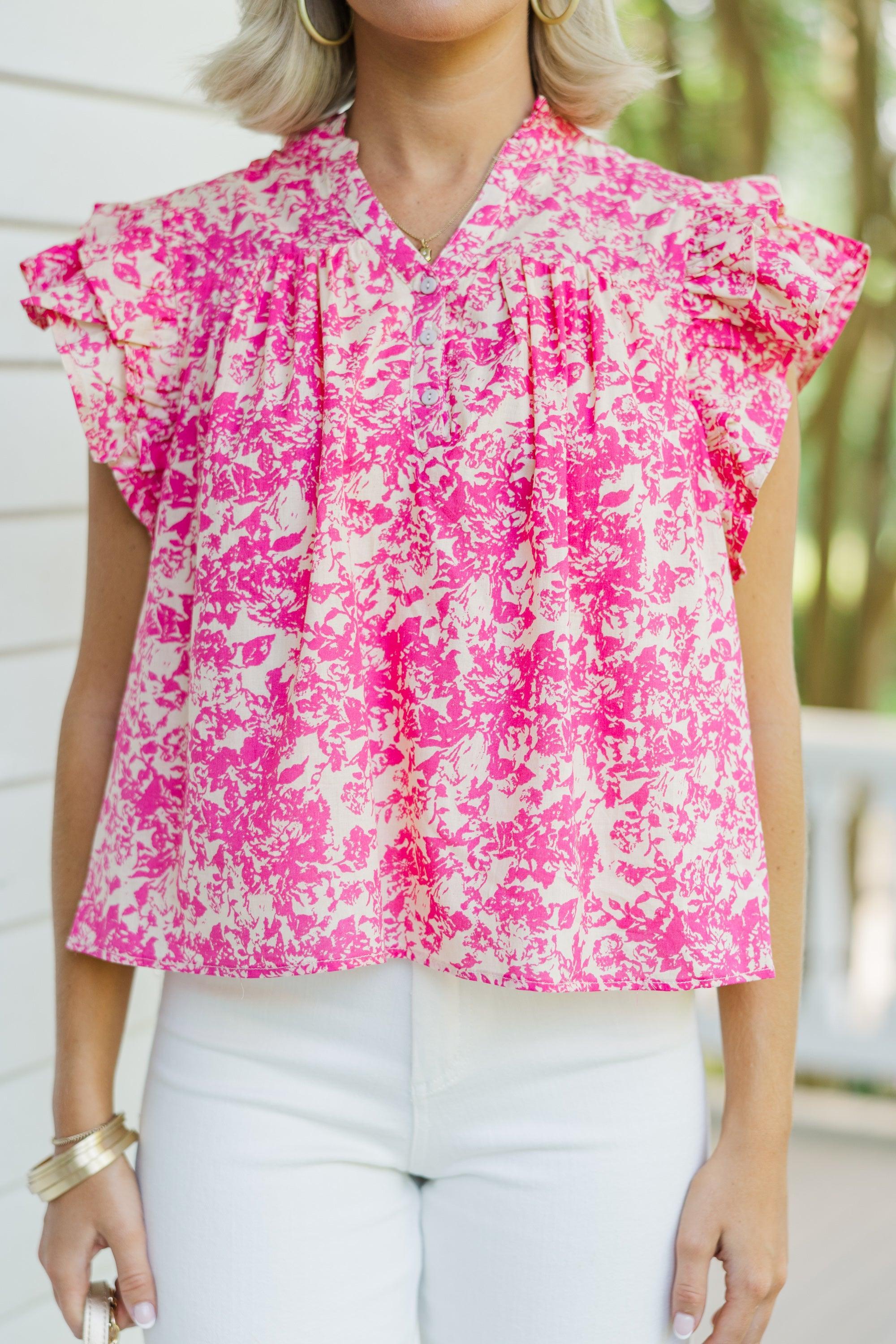 Can't Move On Pink Floral Blouse Female Product Image