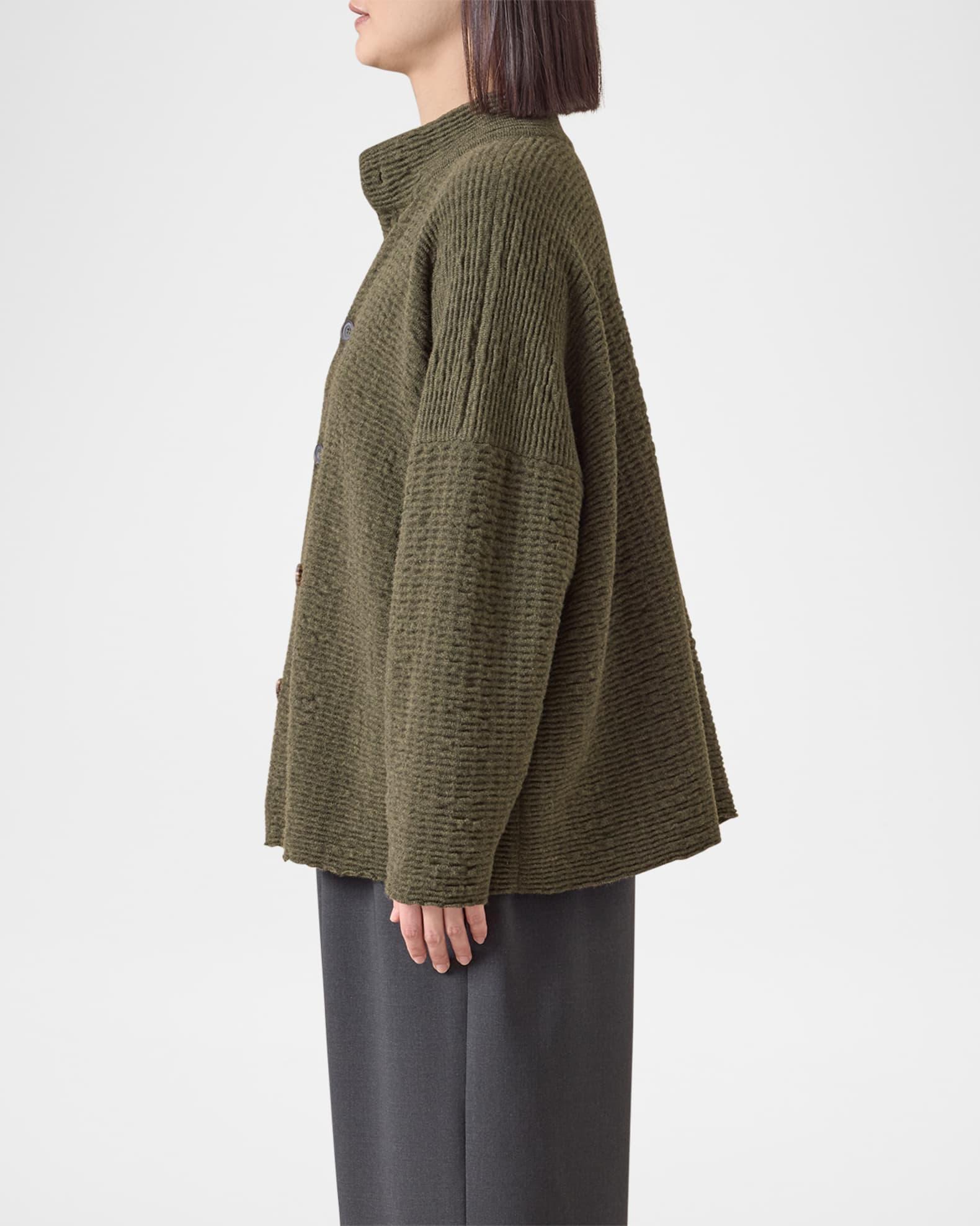 3/4 Width High-Neck Cardigan (Mid Length) Product Image