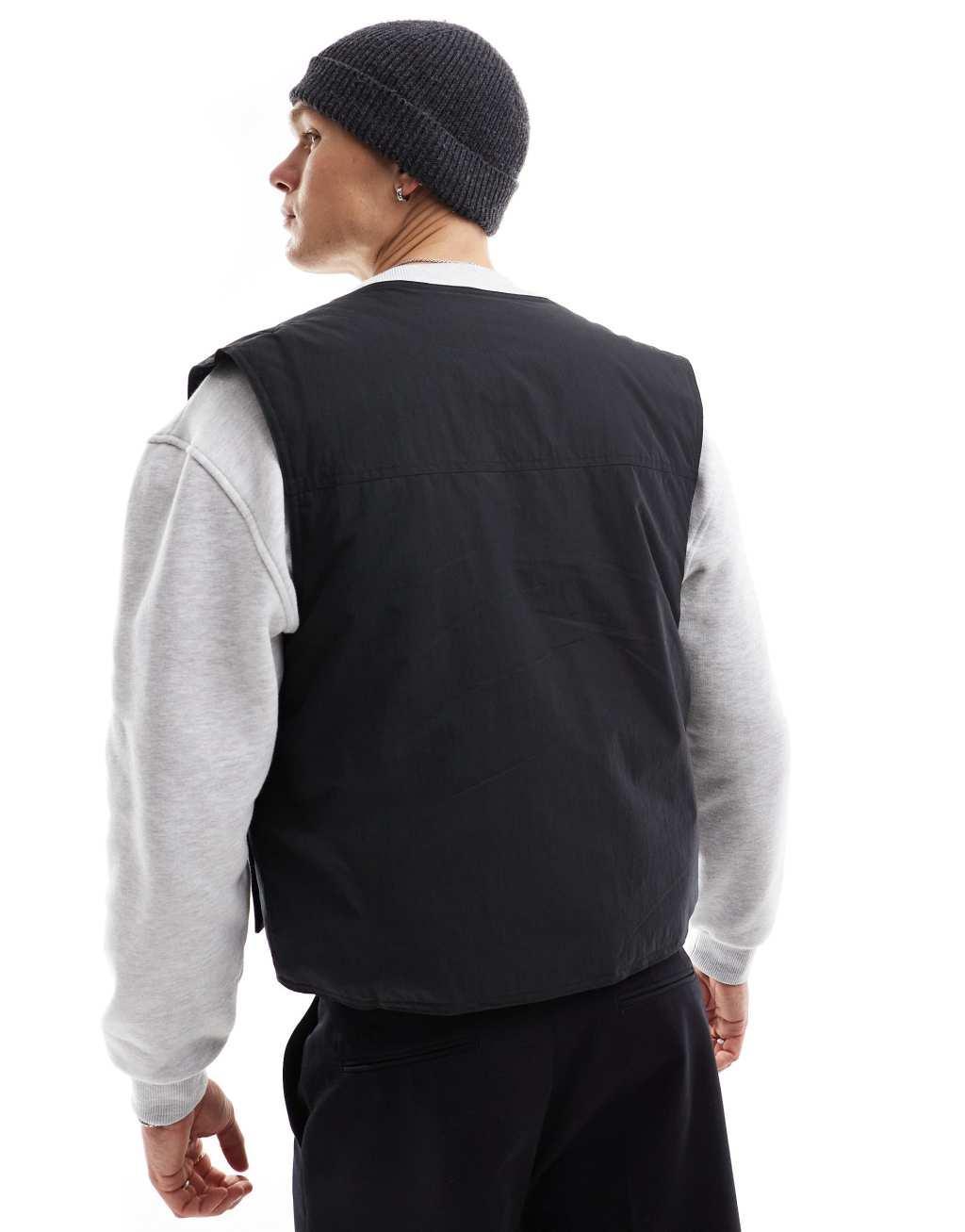 ASOS DESIGN utility vest in black Product Image