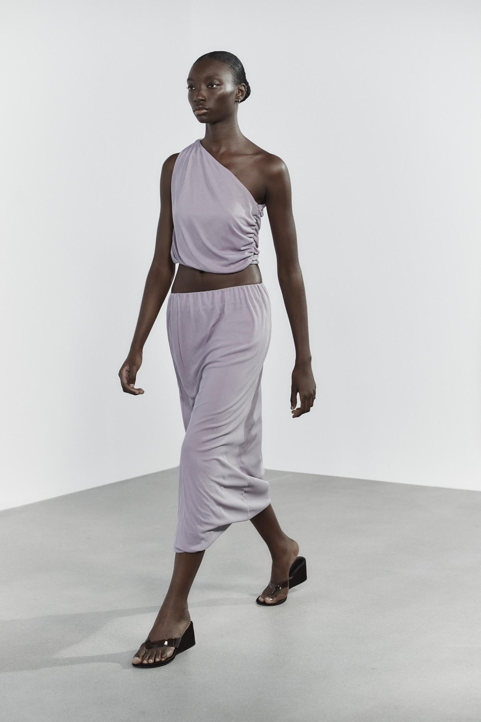 RUCHED TULLE TOP Product Image