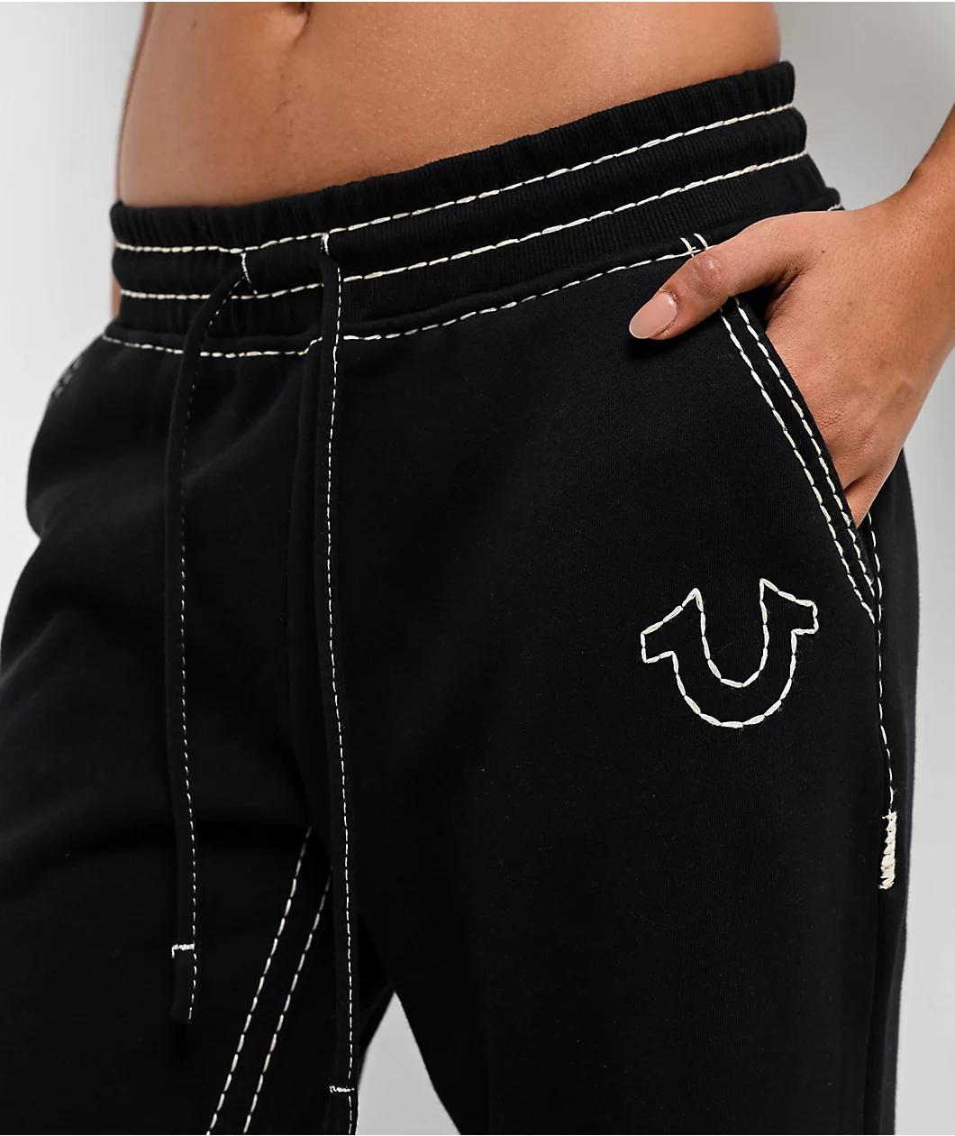 True Religion Super T Fleece Black Sweatpants Product Image