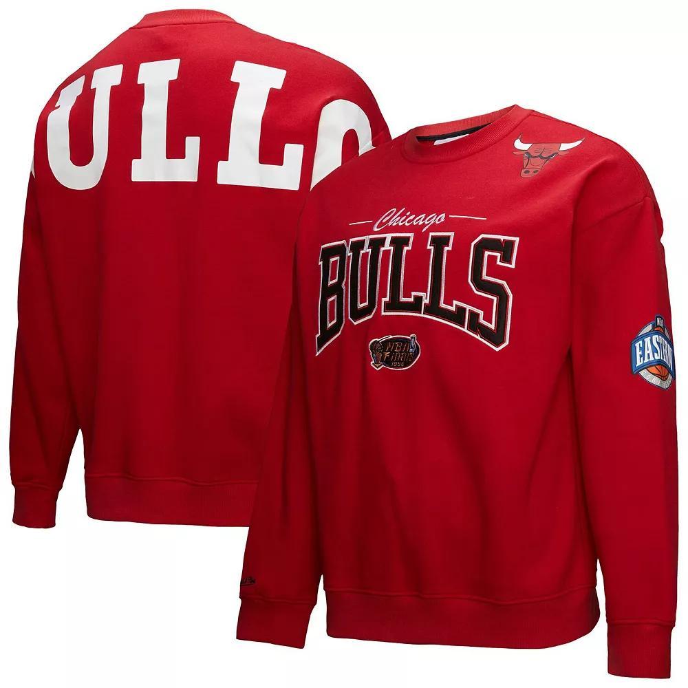Men's Mitchell & Ness Red Chicago Bulls Hardwood Classics There & Back 2.0 Vintage Pullover Sweatshirt, Size: Medium Product Image