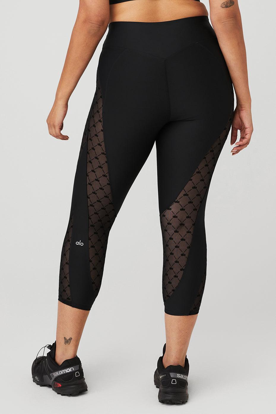 Airlift Mesh High-Waist Celeste Capri - Black Female Product Image